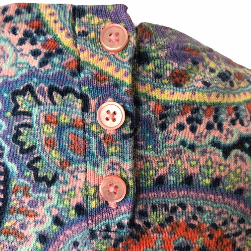 Talbots Fun And Colorful Patterned Top - image 3